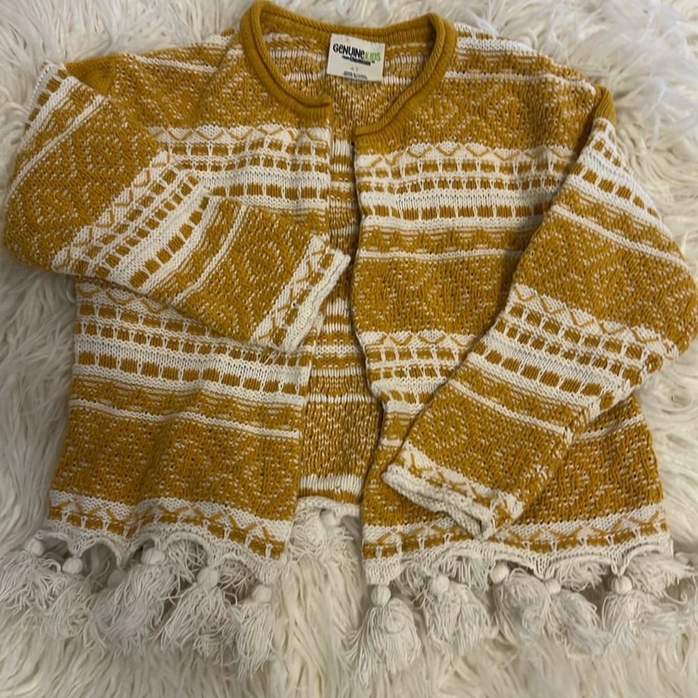 Toddler girl’s knit open cardigan sweater